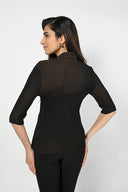 Frank Lyman Black/Whiskey Knit Top Style 223467U