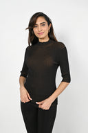 Frank Lyman Black/Whiskey Knit Top Style 223467U