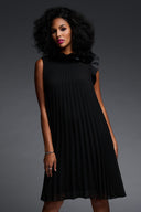 Joseph Ribkoff Black Sleeveless Pleated Dress Style 223728