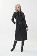 Joseph Ribkoff Black Faux Leather Shirt Dress Style 223940-main