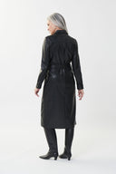 Joseph Ribkoff Black Faux Leather Shirt Dress Style 223940