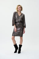 Joseph Ribkoff Black/Multi Sequin Dress Style 224057