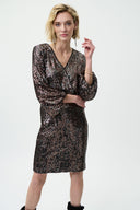 Joseph Ribkoff Black-Multi Sequin Dress Style 224057