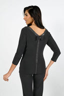 Frank Lyman Black Knit Top Style 224060