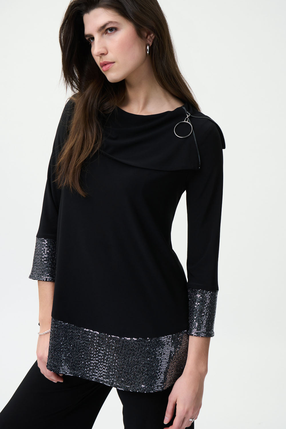 Joseph Ribkoff Black/Silver Tunic Style 224228