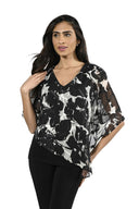 Frank Lyman Off-White/Black Woven Top Style 224363