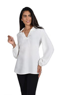 Frank Lyman White Woven Top Style 226378