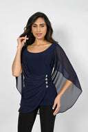 Frank Lyman Midnight Sheer Overlay Top Style 229008