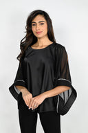 Frank Lyman Black Woven Top Style 229273