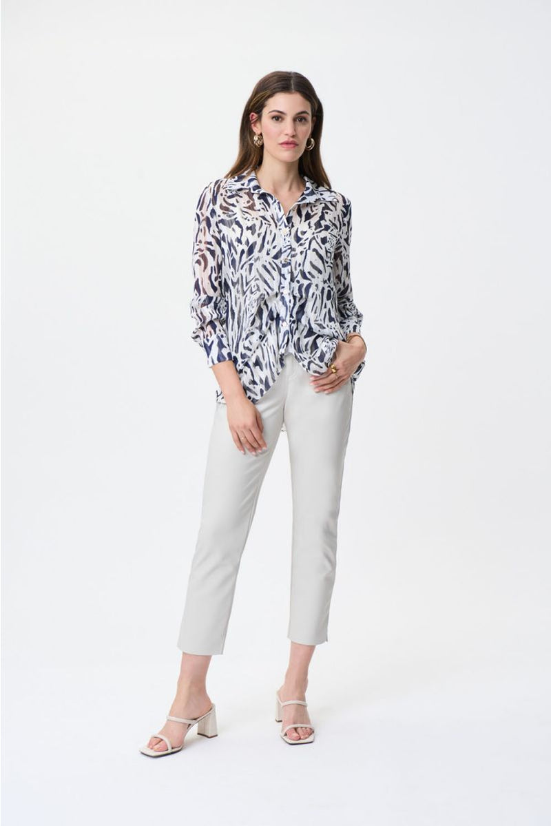 Joseph Ribkoff Navy/White Blouse Style 231025 – Luxetire