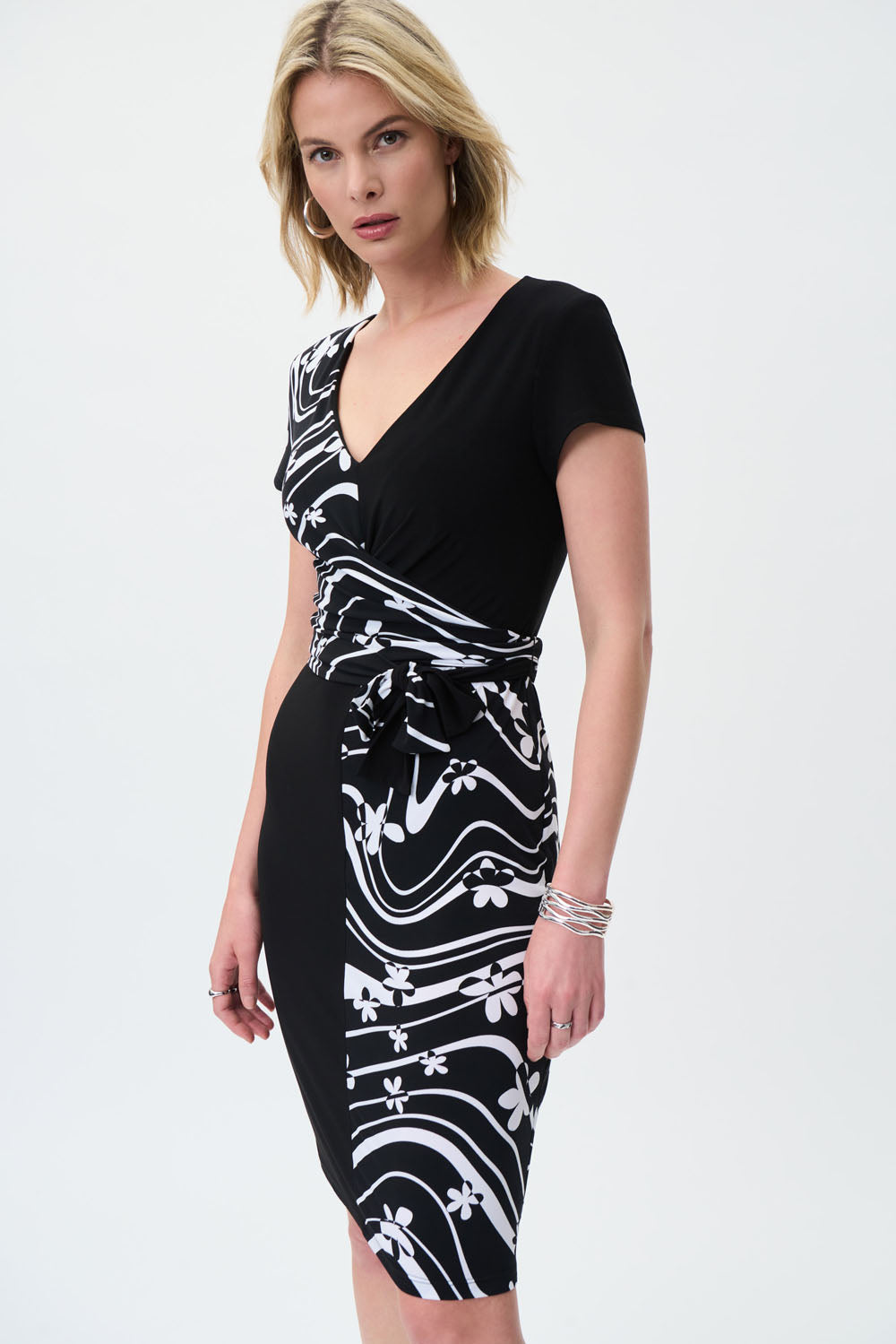 Joseph Ribkoff Black-Vanilla Dress Style 231044