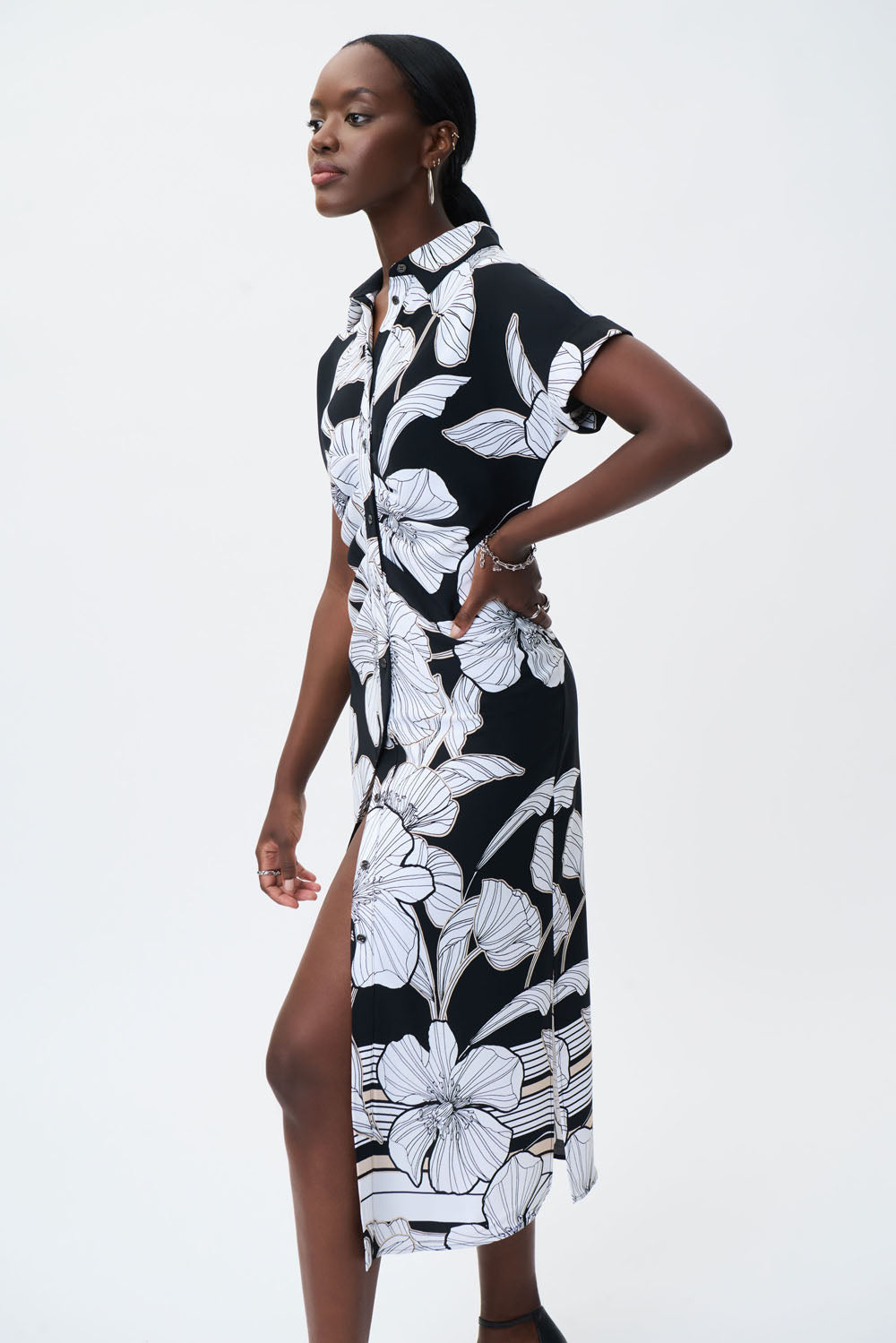 Joseph Ribkoff Black-Multi Floral Print Dress Style 231061