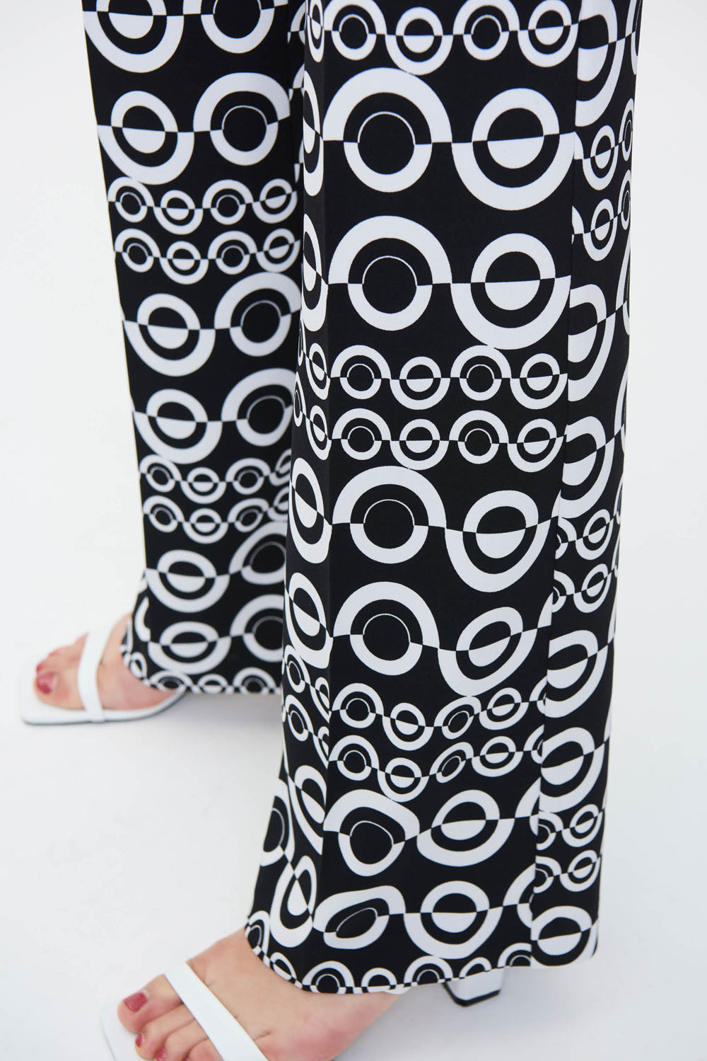 Joseph Ribkoff Black-Vanilla Geometric Print Pants Style 231091