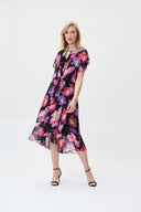 Joseph Ribkoff Black/Multi Floral Print Dress Style 231106