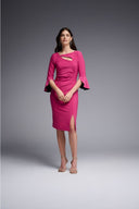 Joseph Ribkoff Hibiscus/Black Silky Knit Tulip Sleeves Dress Style 231740