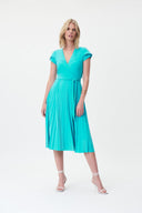 Joseph Ribkoff Palm Springs Pleated Wrap Dress Style 232039