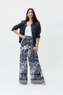 Joseph Ribkoff Midnight Blue/Vanilla Twill Pants Style 232047