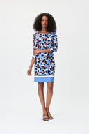 Joseph Ribkoff Blue/Multi Knit Dress With Button Detailing Style 232198