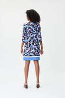 Joseph Ribkoff Blue/Multi Knit Dress With Button Detailing Style 232198