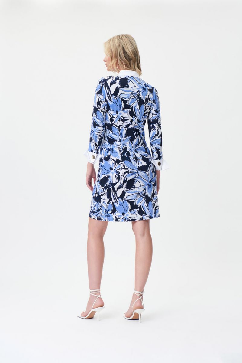 Joseph Ribkoff Blue/Vanilla Dress Style 232241