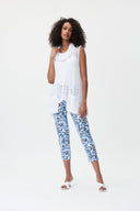 Joseph Ribkoff Blue/Vanilla Cropped Pants Style 232257