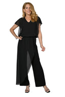 Frank Lyman Black Knit Jumpsuit Style 236009