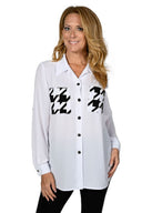 Frank Lyman White/Black Blouse Style 236398