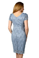 Frank Lyman Blue Guipure Dress Style 238225